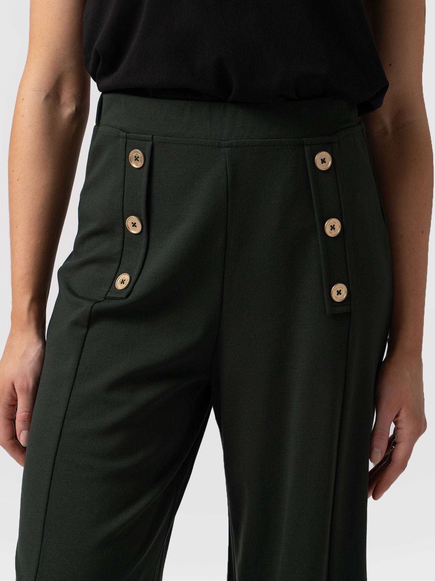 Chelsea Pant Bottle Green Jersey - Women's Trousers | Saint + Sofia® UK